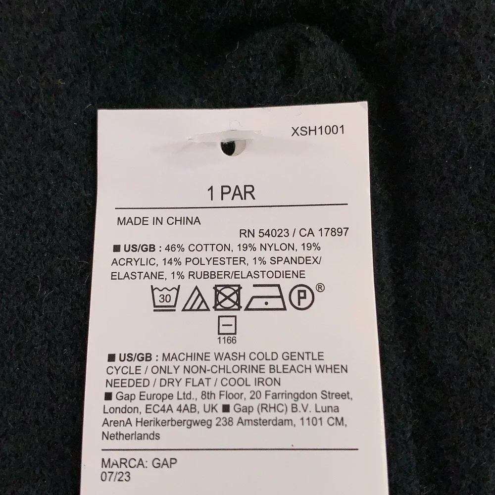 Gap Womens One Size Black CashSoft Cold Weather Crew Socks 1 Pair‎ NWT